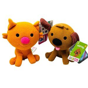 Sago Mini Plush 2pc Set Jinja Harvey Soft Toy Stuffed Animals 0+ Orange/Brown